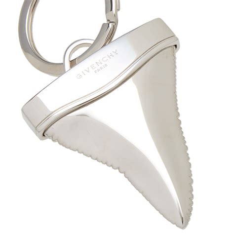 Givenchy Shark Tooth Keyring Silver .